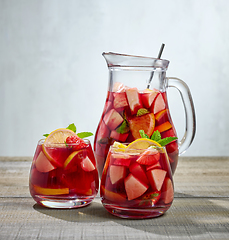 Image showing jug and glasses of sangria