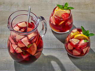 Image showing jug and glasses of sangria