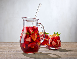 Image showing jug and glasses of sangria