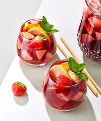 Image showing jug and glasses of sangria