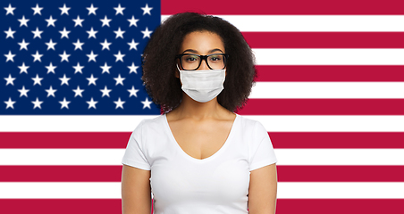 Image showing african american woman in protective medical mask