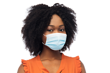 Image showing african american woman in protective medical mask