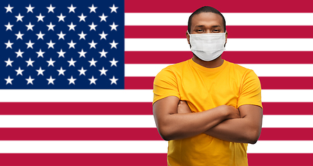 Image showing african american man in protective medical mask