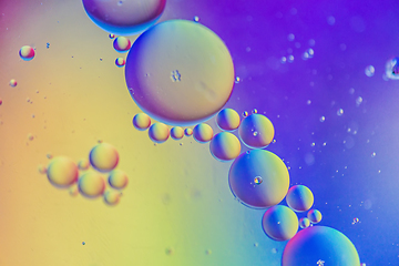 Image showing Rainbow abstract defocused background picture made with oil, water and soap