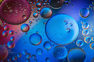 Image showing Multicolored abstract defocused background picture made with oil, water and soap