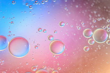 Image showing Multicolored abstract background picture made with oil, water and soap