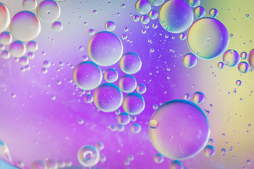 Image showing Defocused multicolored abstract background picture made with oil, water and soap