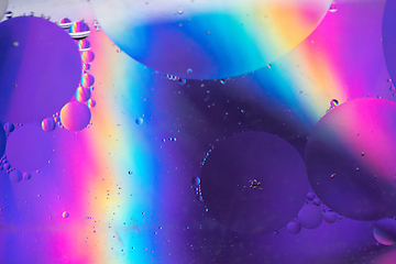 Image showing Rainbow abstract defocused background picture made with oil, water and soap