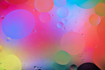 Image showing Rainbow abstract background picture made with oil, water and soap