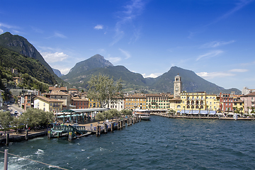 Image showing Riva del Garda town in Trentino, by Lago di Garda lake, in Italy