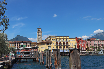 Image showing Riva del Garda town in Trentino, by Lago di Garda lake, in Italy