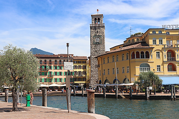 Image showing Riva del Garda town in Trentino, by Lago di Garda lake, in Italy