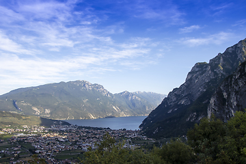 Image showing Riva del Garda town in Trentino, by Lago di Garda lake, in Italy