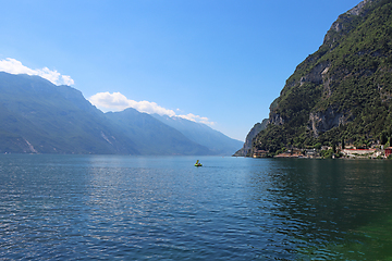 Image showing Riva del Garda town in Trentino, by Lago di Garda lake, in Italy
