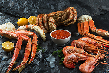 Image showing Set of fresh seafood