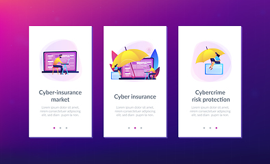 Image showing Cyber insurance app interface template.