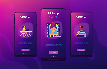 Image showing Makeup courses app interface template.