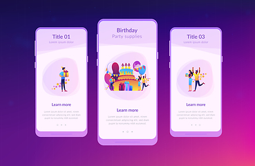 Image showing Birthday party app interface template.