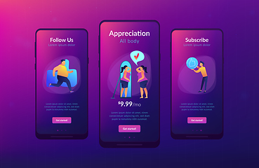 Image showing Body positive app interface template.