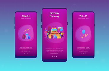 Image showing Birthday party app interface template.