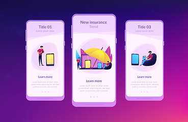 Image showing Electronic device insurance app interface template.
