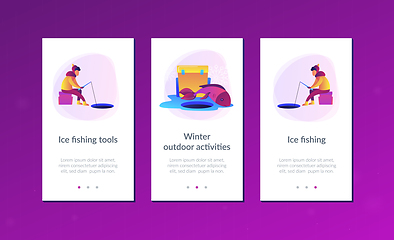 Image showing Ice fishing app interface template.