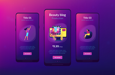 Image showing Beauty blogger app interface template.