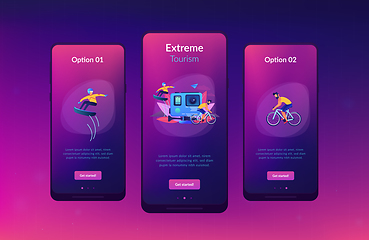 Image showing Extreme tourism app interface template.