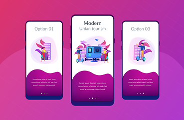 Image showing City segway tour app interface template.