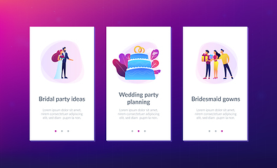 Image showing Wedding party app interface template.