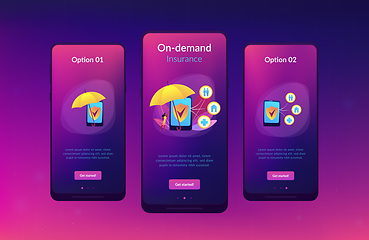Image showing On-demand insurance app interface template.