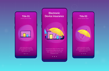 Image showing Electronic device insurance app interface template.