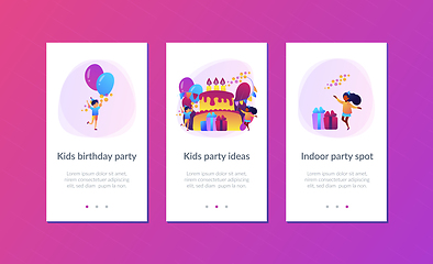 Image showing Kids birthday app interface template.