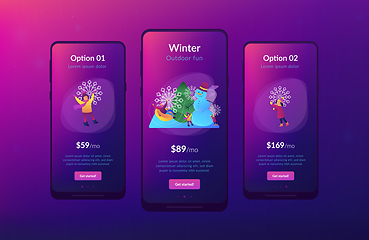 Image showing Winter outdoor fun app interface template.