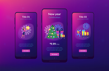 Image showing Winter holidays app interface template.