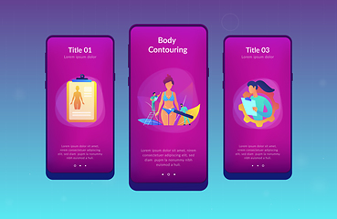 Image showing Body contouring app interface template.