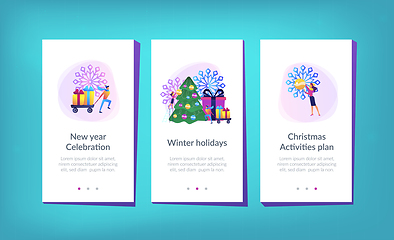 Image showing Winter holidays app interface template.