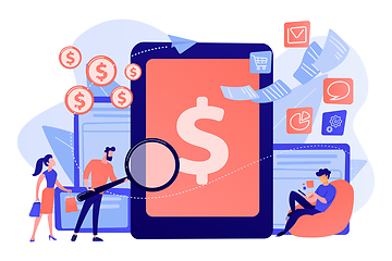 Image showing E-invoicing concept vector illustration.