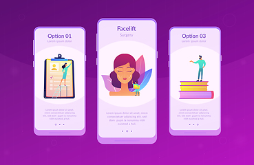 Image showing Face lifting app interface template.