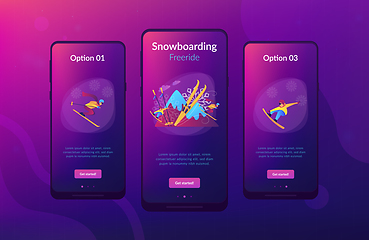 Image showing Winter extreme sports app interface template.