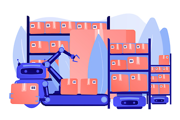 Image showing Warehousing robotization concept vector illustration