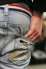 Image showing Hand in pocket