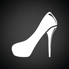 Image showing Female shoe with high heel icon