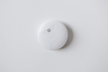 Image showing smoke alarm, sensor or detector on white ceiling