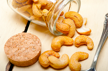 Image showing cashew nuts on a glass jar