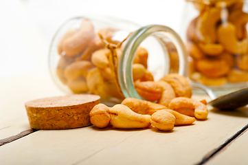 Image showing cashew nuts on a glass jar