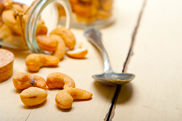 Image showing cashew nuts on a glass jar