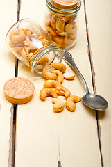 Image showing cashew nuts on a glass jar