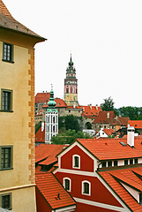Image showing Architecture of old bohemian little town Cesky Krumlov in Czech 