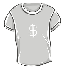 Image showing Grey t-shirt vector or color illustration